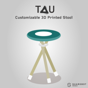 TAU sgabello stampato in 3d personalizzabile Sharebot Monza 3D store shop stampa 3D
