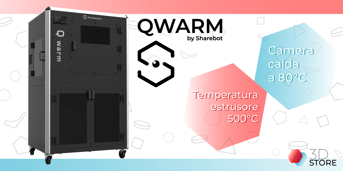sharebot qwarm stampante 3d camera calda 3d store monza